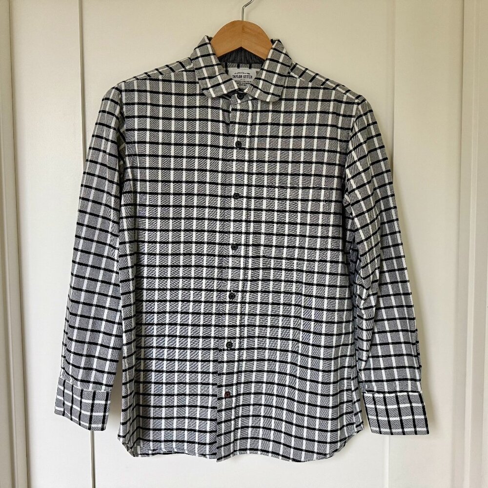 Taylor Stitch plaid shirt — grey w/ contrast trim — Size 38 (M)